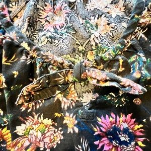 Floral swing/shift dress with puff sleeves